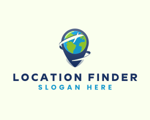 Geolocation - Airplane Cargo Location logo design