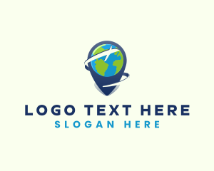 Geolocation - Airplane Cargo Location logo design
