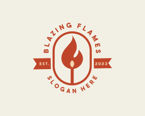 Bonfire - Fire Camping Matchstick logo design