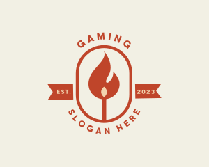 Lodging - Fire Camping Matchstick logo design