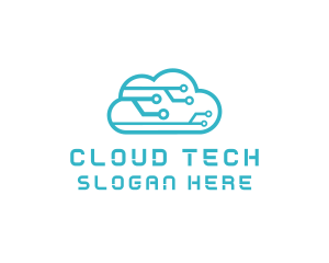 Cloud - Cyber Tech Cloud Circuit logo design