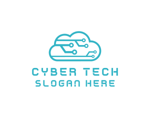 Cyber - Cyber Tech Cloud Circuit logo design