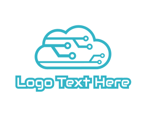 It - Cyber Tech Cloud Circuit logo design