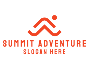 Climbing - Sunset Mountain Scenery logo design