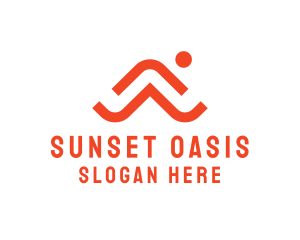 Sunset Mountain Scenery logo design