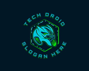 Droid - Futuristic Robot Tech logo design