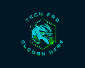 Futuristic Robot Tech logo design