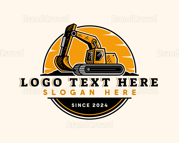 Excavator Machinery Miner Logo