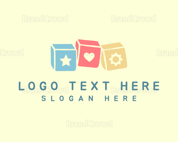 Colorful Toy Building Blocks Logo