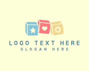 Toy Store - Colorful Toy Building Blocks logo design