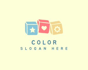 Parenting - Colorful Toy Building Blocks logo design
