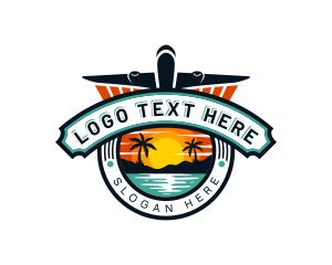 Sunrise - Airplane Travel Beach logo design