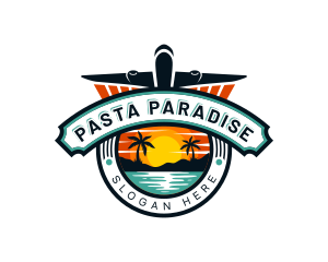 Airplane Travel Beach logo design