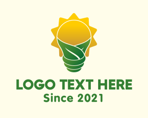 Sustainable Energy - Eco Sun Bulb logo design