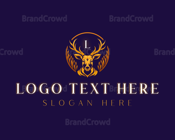 Floral Deer Antler Logo