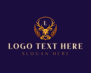 Luxury - Floral Deer Antler logo design