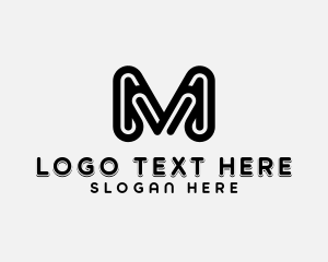 Paper Clip - Company Firm Letter M logo design