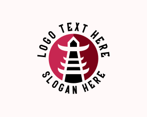 Landmark - Pagoda Architecture Structure logo design
