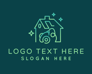 Cleaner - Green Home Vacuum Cleaning logo design