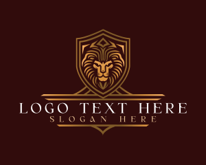Lion Shield Crest logo design