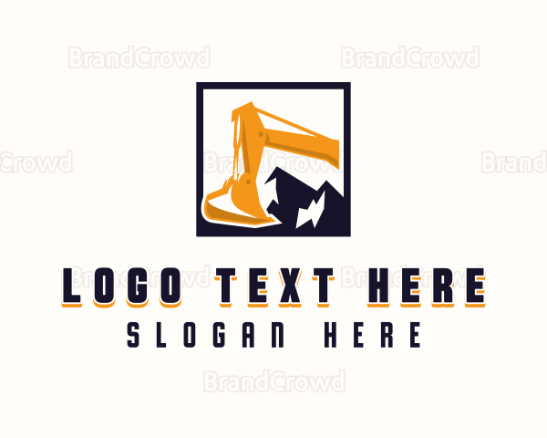 Contractor Mountain Excavator Logo