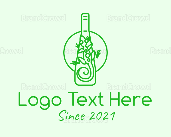 Green Lizard Bottle Logo