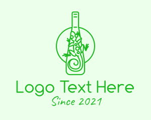 Brandy - Green Lizard Bottle logo design