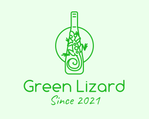 Green Lizard Bottle logo design