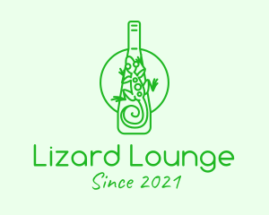 Green Lizard Bottle logo design