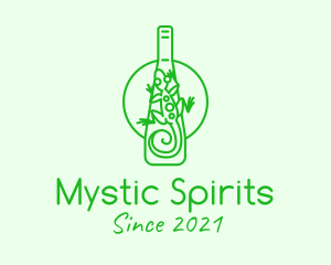 Green Lizard Bottle logo design