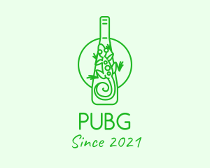 Liquor - Green Lizard Bottle logo design