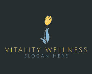 Tulip Flower Wellness logo design