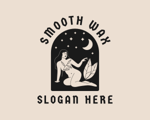 Moon Stars Naked Woman logo design