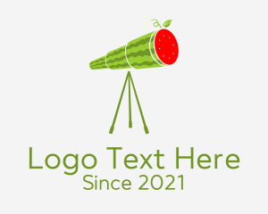 Fruit Stand - Green Watermelon Telescope logo design