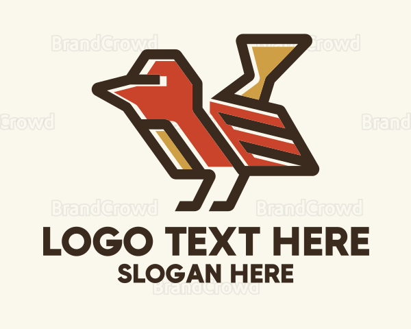 Geometric Red Bird Logo