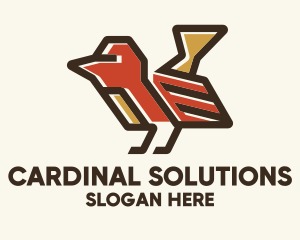 Geometric Red Bird  logo design