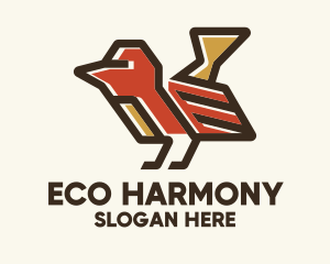 Biodiversity - Geometric Red Bird logo design