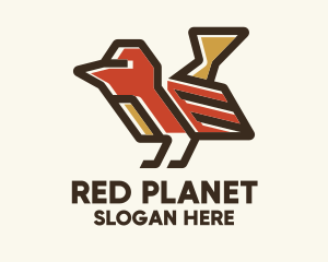 Geometric Red Bird  logo design