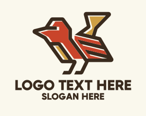 Geometric Red Bird  Logo