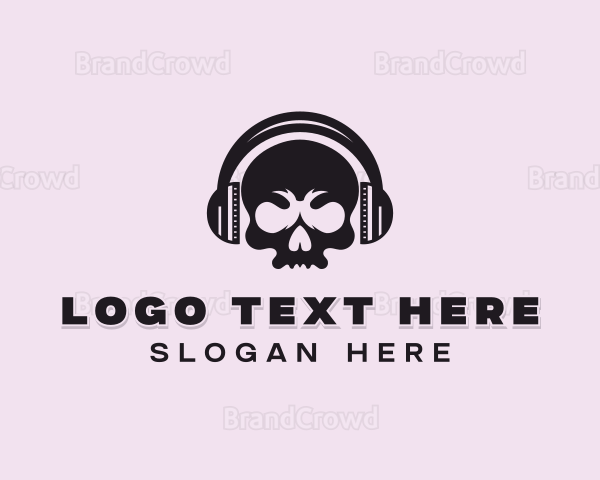 Skull Headphone Rockstar Logo