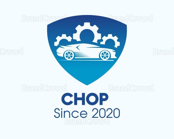 Blue Car Insurance Shield Logo