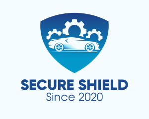 Blue Car Insurance Shield logo design