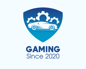 Drag Racing - Blue Car Insurance Shield logo design
