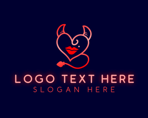 Devil - Naughty Devil Heart logo design