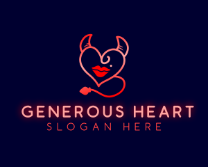 Naughty Devil Heart logo design