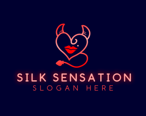 Sensual - Naughty Devil Heart logo design