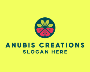 Strawberry Watermelon Fruit logo design