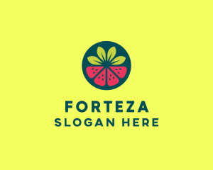 Strawberry Watermelon Fruit logo design