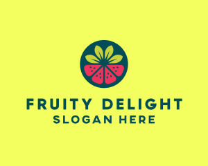 Strawberry Watermelon Fruit logo design