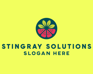 Strawberry Watermelon Fruit logo design